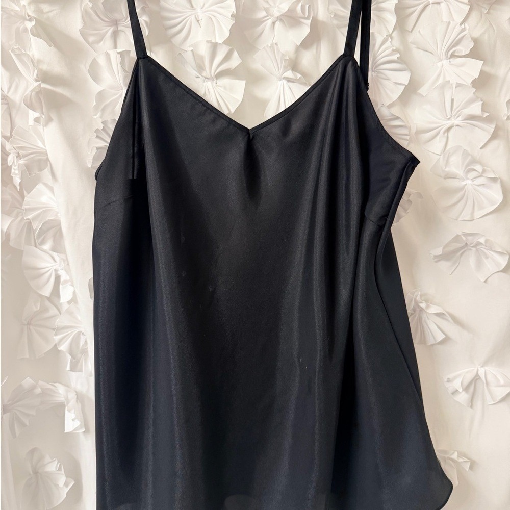 Calvin Klein Black Blouse Size 1X - Layered Chiffon Ruffle Blouse Top - Picture 11 of 12